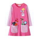 Kids Girls Preppy Style Cartoon Embroidery Princess Dresses childrensterritory