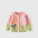 Toddler Girls Cartoon Flower Design Cardigan childrensterritory