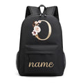 Canvas High School Backpack with Custom Letter Name