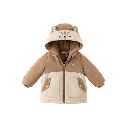 Kids Girls Boys Cartoon Design Hooded Warm Fleece Overcoat childrensterritory
