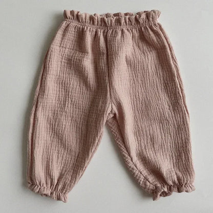 Printed Soft Cotton Girls Casual Pants childrensterritory