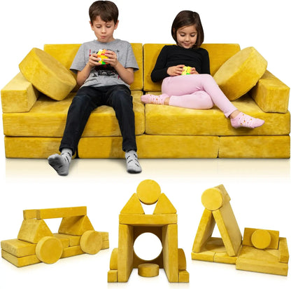 14pcs Modular Kids Play Couch for Bedroom and Playroom childrensterritory