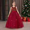 Kids Girls Puffy Sequin Embroidery Princess Party Dresses