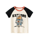 Cartoon Letter Printed Kids Boys Girls Loose Summer Cotton Top childrensterritory