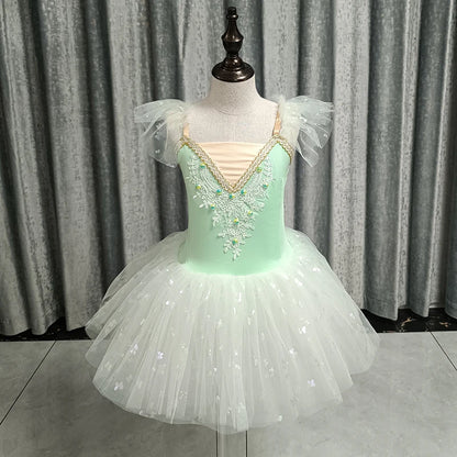 Kids Girls Sequined Ballet Leotard Tutu Dresses childrensterritory