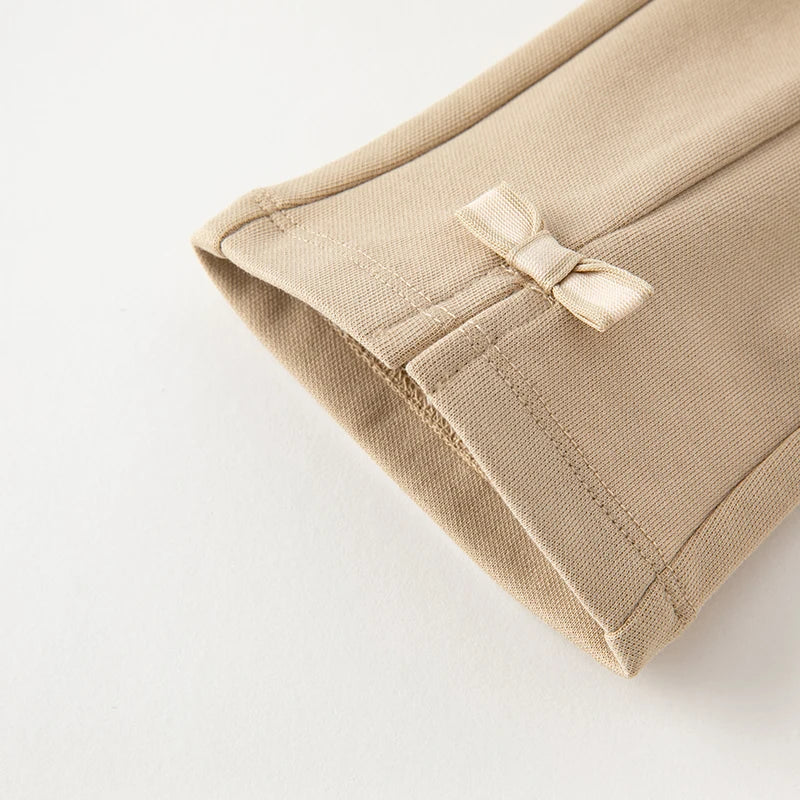 Kids Girls Casual Cropped Pants with Classy Bow for Party childrensterritory