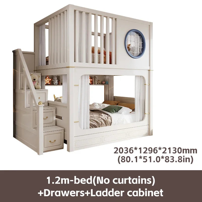 Solid Wooden Multifunctional Kids Bunk Beds with Ladder childrensterritory