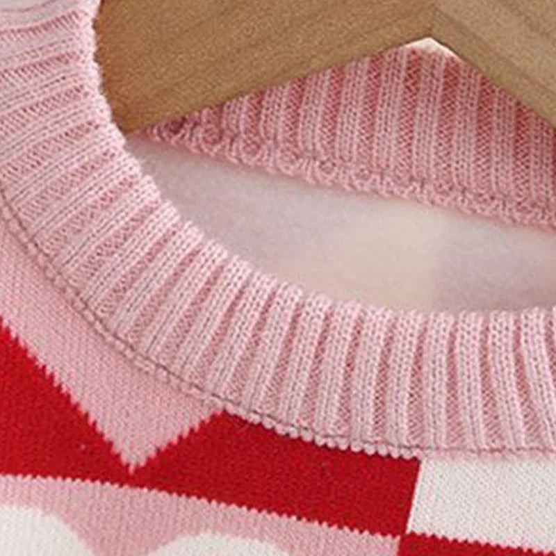 Girls' Round Neck Long Sleeves Warm Sweater