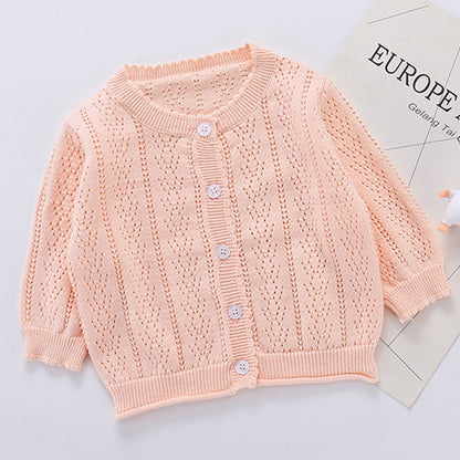 Infant Girls Long Sleeve Embroidery Knitted Cardigan childrensterritory