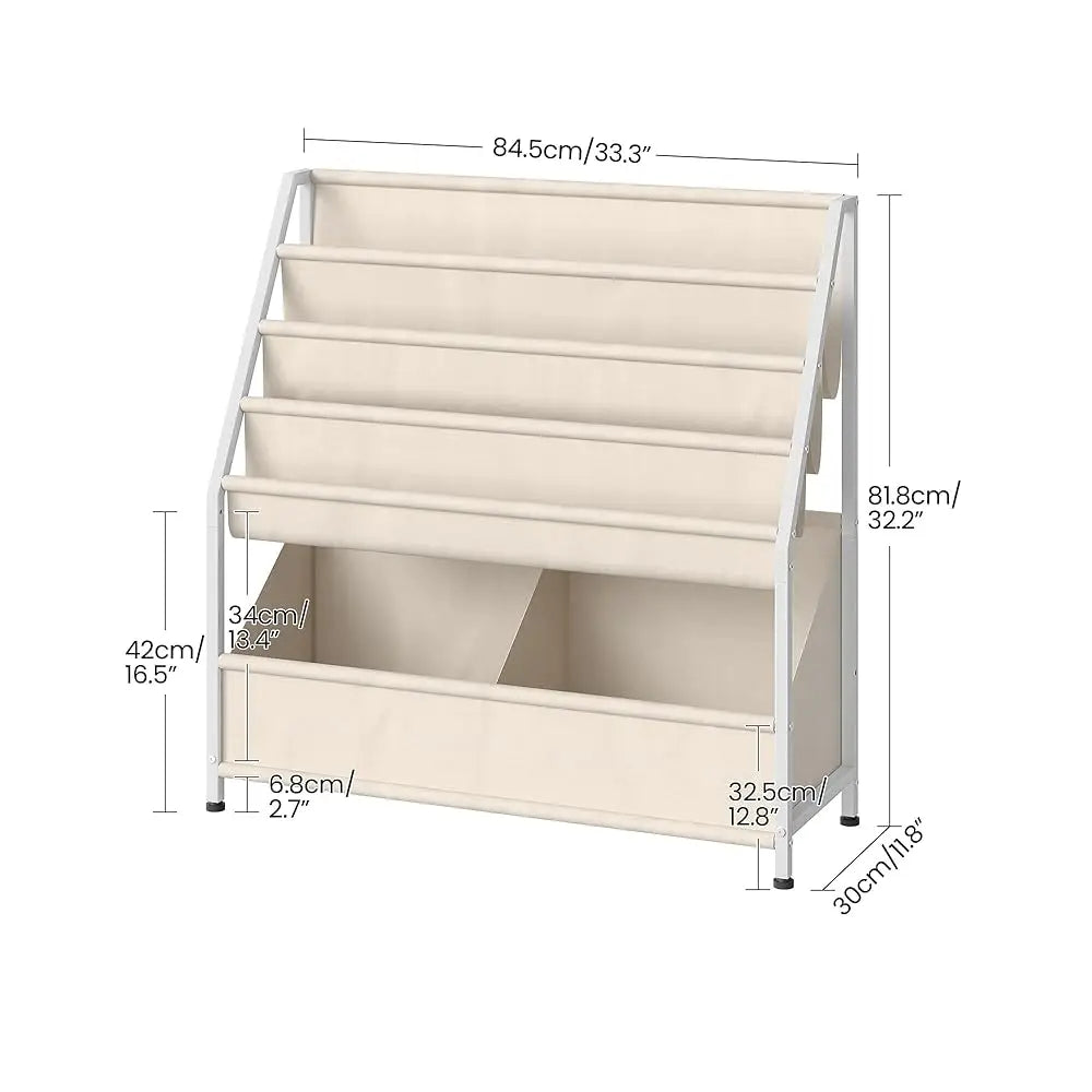 4-Tier Large Kids' Bookshelf And Toy Storage Organizer