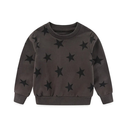 Long Sleeve Stars Cartoon Print Kid Boys Girls Sweatshirts childrensterritory