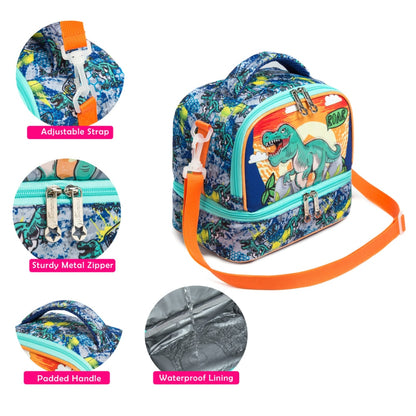 Waterproof Kids Dinosaur Unicorn Insulated Lunch Bag childrensterritory