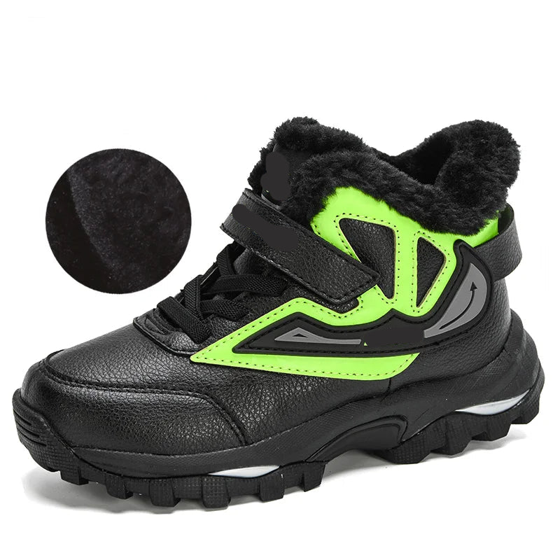 Anti-slip Kids Boys Ankle Boots with Motorcycle Hook and Loop childrensterritory