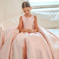Girls Elegant White Satin Ball Gown, Communion Dress childrensterritory