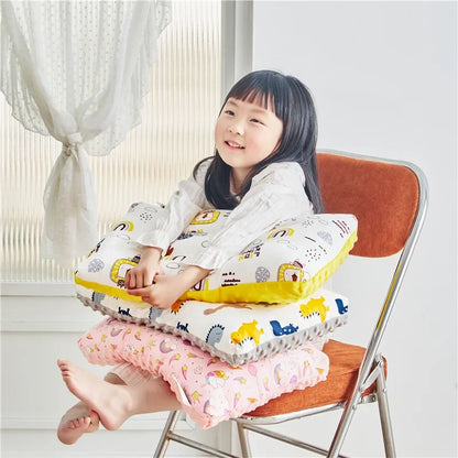 Cartoon Print Breathable Soft Gauze Baby Velvet Pillow childrensterritory