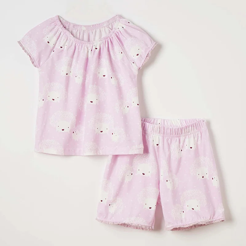 Little Girls Cartoon Design 2pcs Summer Cotton Clothing Sets childrensterritory