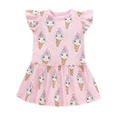 Cartoon Ice Cream Print Little Girls Summer Party Dress childrensterritory