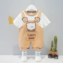 Cartoon Design Baby Boy Color Blocking 2PC Casual Clothes Set