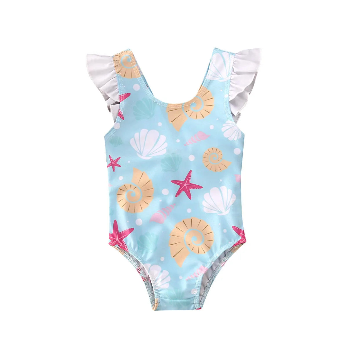 Baby Girls Shell Print Swimsuit Beachwear