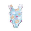 Baby Girls Shell Print Swimsuit Beachwear