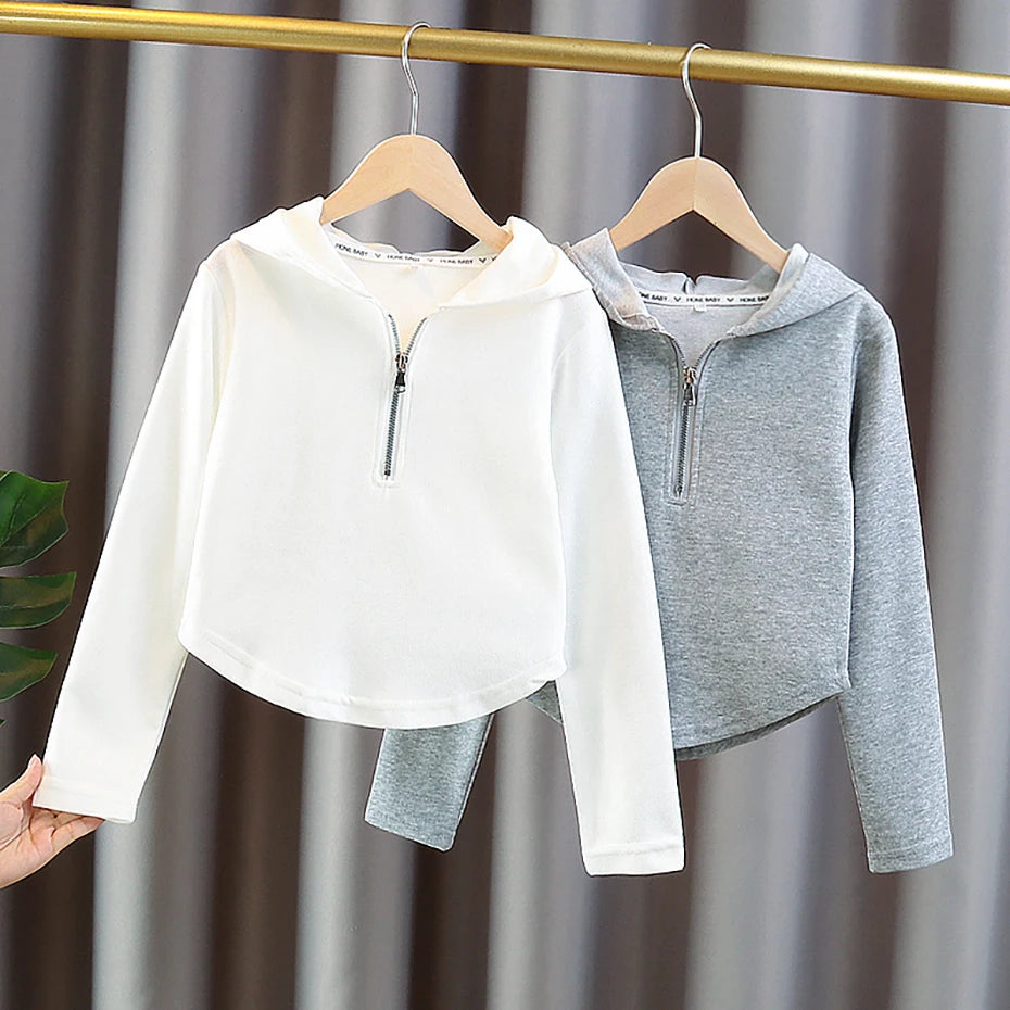 Kids/Teen Girls Solid Color Hoodies For Spring Autumn childrensterritory