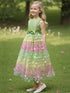 3D Butterfly Design Kids Girls Mesh Bow Long Princess Dress childrensterritory