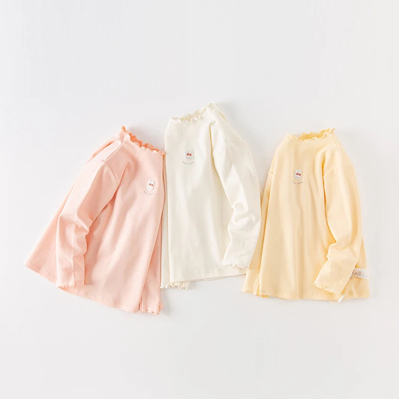Kids Girls Casual Long Sleeve Cotton Tops for Autumn childrensterritory