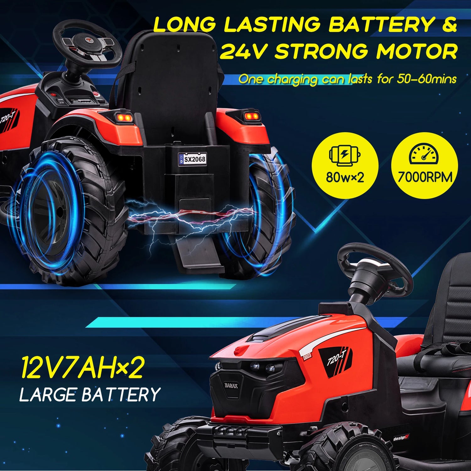 3 in 1 Remote Control Kids Ride on Tractor, Excavator &amp; Bulldozer Toy childrensterritory