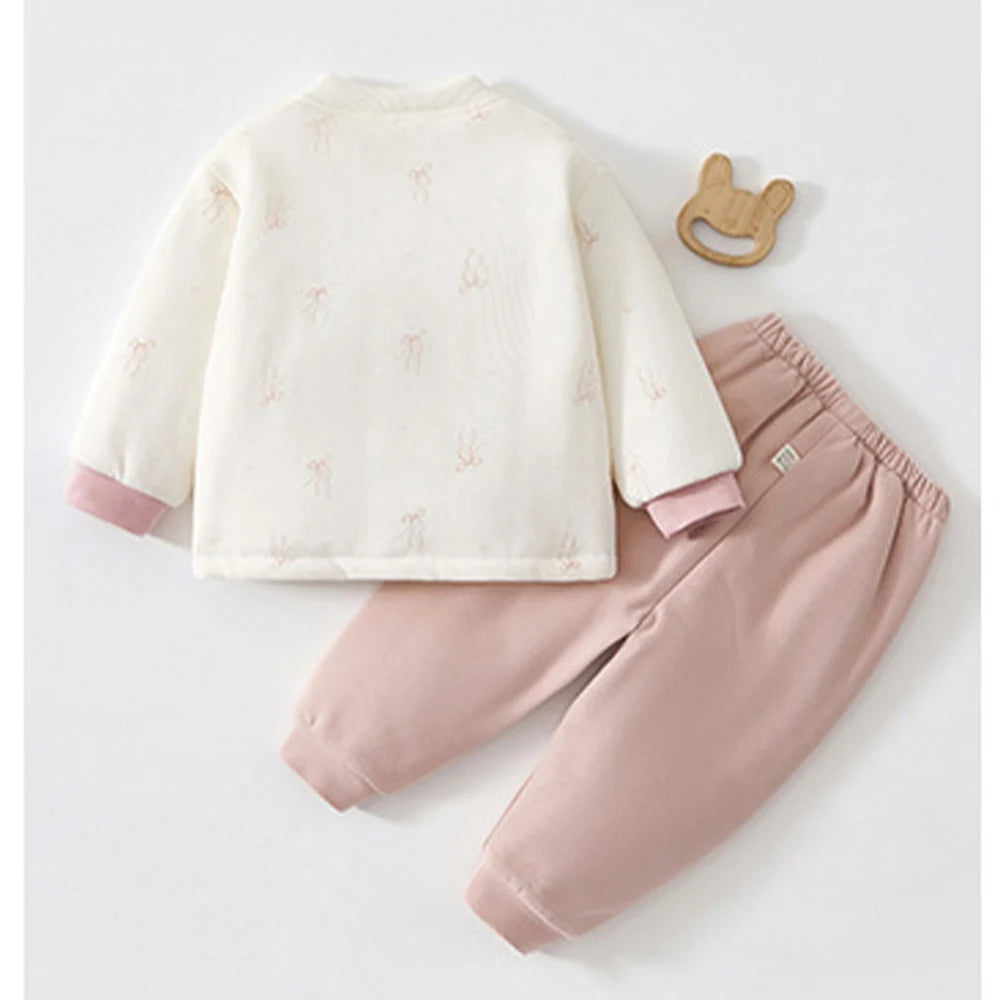 Baby Girls’ Long-Sleeve Warm Clothing Set