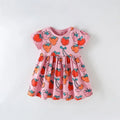 Kids Girls Cartoon Print Cotton Summer A-LINE Dresses