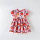 Kids Girls Cartoon Print Cotton Summer A-LINE Dresses