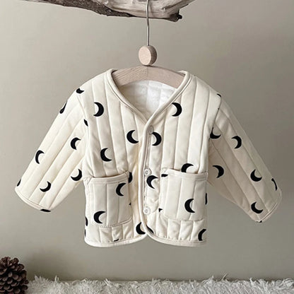 Kids Sleeveless Cotton-padded Printed Warm Coats childrensterritory
