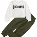 2PCS Boys & Girls Letter Print Top And Pants Clothing Set childrensterritory