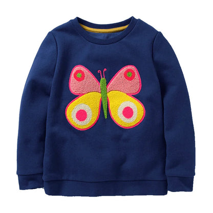 Cartoon Animal Design Little Girls Cotton Sweatshirts for Winter childrensterritory