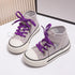 Little Boys Girls Jelly Color Canvas Lace Up Flats Shoes childrensterritory