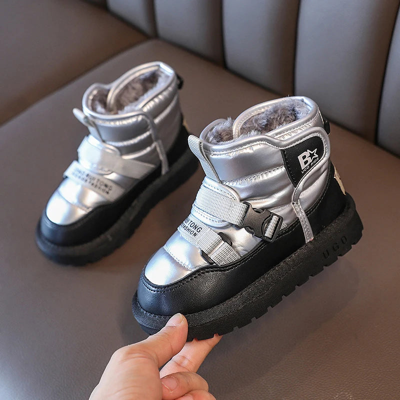 Kids Antiskid Genuine Leather Warm Boots