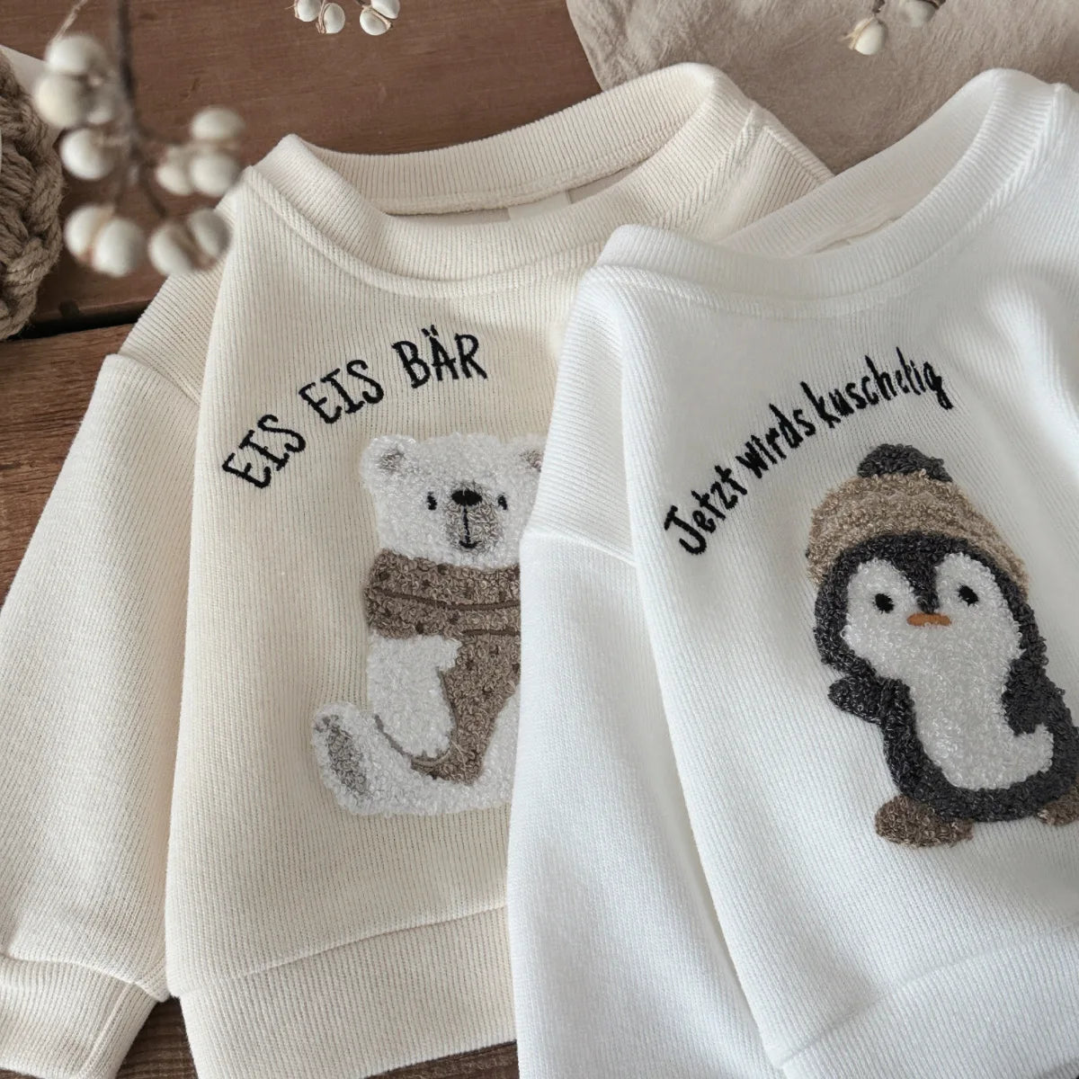 Embroidery Cartoon Bear Design 2Pcs Baby Girl Clothing Sets childrensterritory
