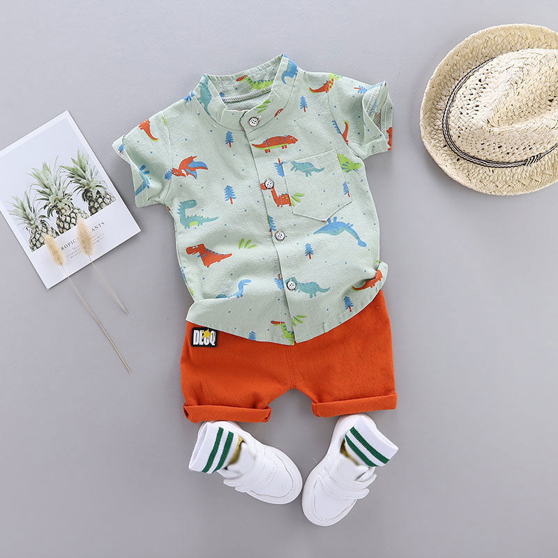 Printed Dinosaur Shirt with Shorts Clothing Set for Baby Boy childrensterritory