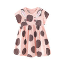Cartoon Embroidery Kids Girls Soft Cotton Korean Style Dress