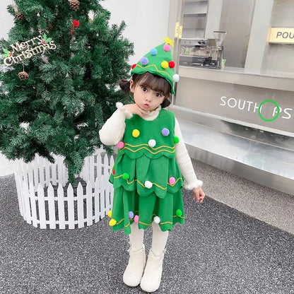 Kids Girls Christmas Tree Costume for Cosplay childrensterritory