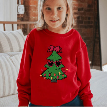 Kids Solid Colors Christmas Graphics Hoodless Sweatshirt childrensterritory