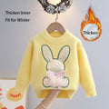 Kids Girls Cartoon Rabbit Design Fall Winter Pullover childrensterritory