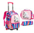 Cartoon Letter Print 16-Inch 3-Piece Set of Kids School Trolley Backpack childrensterritory