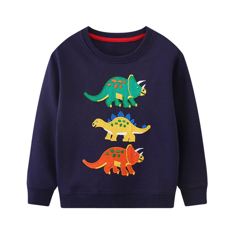 Kids Boys Cartoon Dinosaurs Print Cotton Sweatshirts childrensterritory