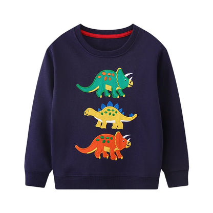 Kids Boys Cartoon Dinosaurs Print Cotton Sweatshirts childrensterritory