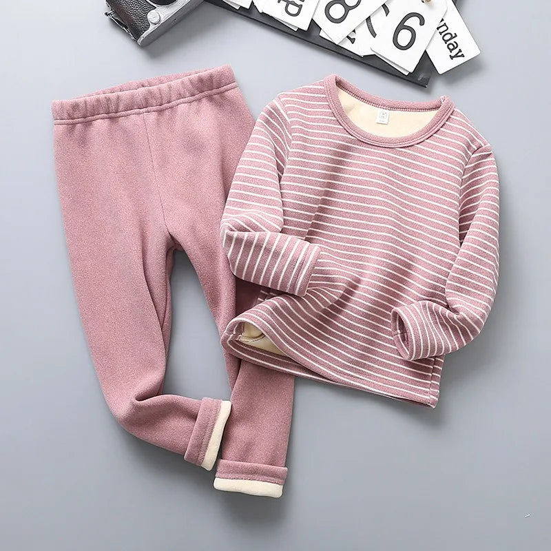 Thick Warm Long Sleeve Kids Pyjamas for Autumn Winter childrensterritory