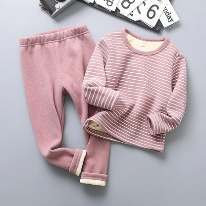 Thick Warm Long Sleeve Kids Pyjamas for Autumn Winter childrensterritory