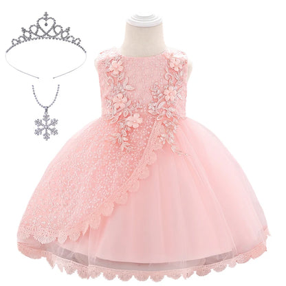 Baby Girl Lace Embroidered Formal Occasion Gowns childrensterritory
