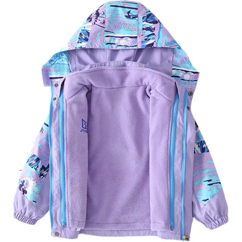 Kids Girls Warm Polar Fleece 2pcs Windbreaker Coats childrensterritory