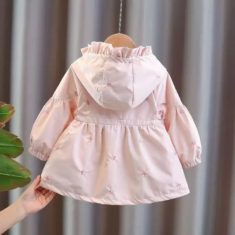 Toddler Girls Hooded Trench Coat for Spring Autumn